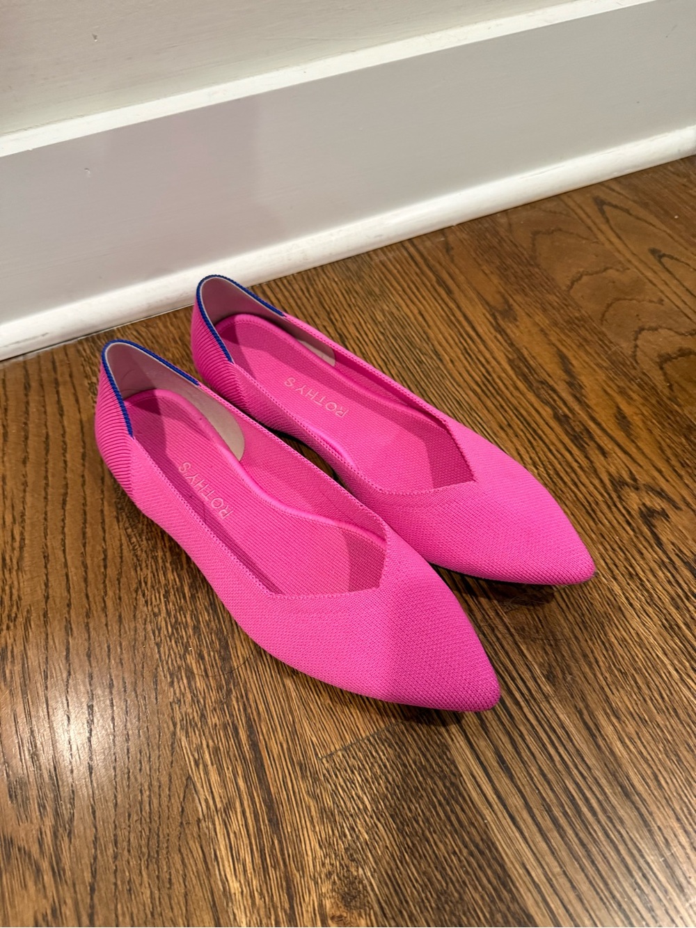Rothy's Dragonfruit pink Pointed-Toe Knit Flats